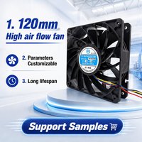 Ventilateur DC sans balais 120 mm, 120x120x32 mm, industriel, DC 12V 24V 48V, moteur haute vitesse, refroidissement, évacuation, IP68, étanche, ventilateur axial