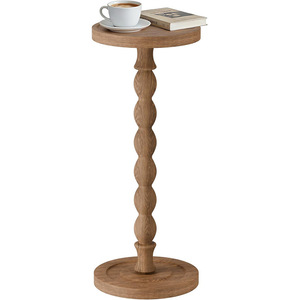 Qingyue Solid Wood <b>Side</b> <b>Table</b> Round Mini Coffee <b>Table</b> Handmade <b>Vintage</b> American Style - Product Image 5