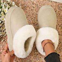 Nouvelles Bottes de Neige pour Femmes Version Coréenne Grande Taille Joker Peluche Coton Chaussures Mi-mollet Velours Chaud Commerce International Transfrontalier