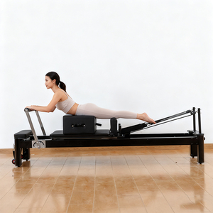 Reformer <span class=keywords><strong>de</strong></span> Pilates professionnel en aluminium avec barre <span class=keywords><strong>de</strong></span> poussée à 7 positions, adapté à l'entraînement quotidien et en studio - Product Image 4