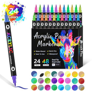 Set pennarello artistico in acrilico penne a punta Fine a doppia punta per studenti delle scuole per bambini cartoncini disegno carta per pittura artigianale - Product Image 6