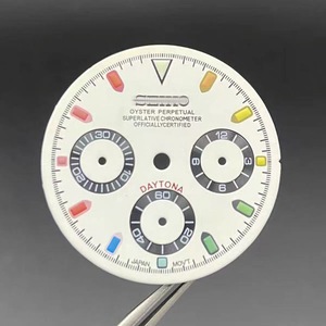 Cadran de montre Mod émaillé ou à effet soleil, triple chronographe, 29,5 mm, vert lumineux, compatible avec le mouvement VK63 - Product Image 6