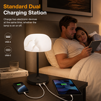 Lampe de table LED COOLQING Nordic à 3 niveaux de luminosité, sans fil, avec recharge inversée, commande tactile, pour chevet, lecture, salon