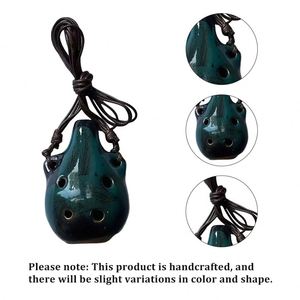 1 pièce Ocarina artisanale à 6 trous, effet four, petite goutte d'eau, avec cordon de suspension - Product Image 6