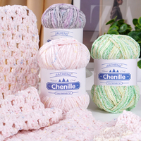 Fil chenille épais décoloré à motifs pour tricot à la main, crochet et artisanat DIY