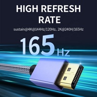 Cable DisplayPort de Alta Velocidad 1.4, Trenzado de Nailon, DP a DP, Compatible con HDR - 8K@60Hz 4K@120Hz, Longitudes de 3m 2m 1m para Proyector y Audio