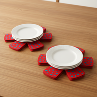 Tapis et sous-plats de cuisine HONGYI écologiques et réutilisables de style américain en polyester irrégulier (diamètre 18cm/28cm/38cm)