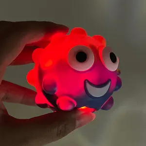 Beliebte Silikon Pops Eye Out Zappeln Spielzeug entlasten Stress knallen Squeeze Light Up Ball Spielzeug für Kinder und Erwachsene
