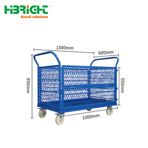 Heavy Duty Industrial Logistics Trolley Metal Wire Mesh Cage <b>Cart</b> with Wheels <b>for</b> Warehouse and Factory - Product Image 6