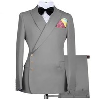 Jas Pria Formal Desain Khusus 3 Kancing Blazer Celana Bisnis Pernikahan Pengantin Pria Prom Jas Tailor Made untuk Pria