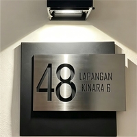 Plaque d'adresse en métal acrylique 3D LED, numéros de maison rétroéclairés, étanches IP65, montage mural pour hôtels, enseignes de bureaux