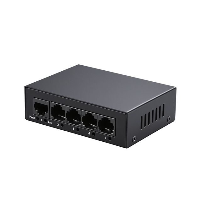 5-Port Gigabit Ethernet Network Switch SNMP QoS Standard Protocol Stackable VLAN Support External Power Supply Adapter Home