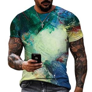 Nueva Camiseta 3D de Poliéster de Buena Calidad, Estilo Casual con Arte Abstracto para Hombre <span class=keywords><strong>Joven</strong></span>, Manga Corta, 180g, Tallas Grandes S-5XL - Product Image 1