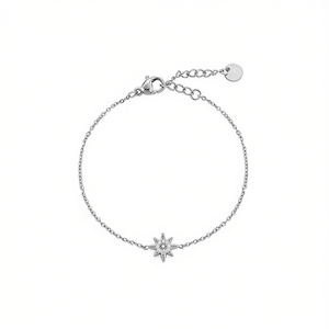 AMY AMY Star สร้อยข้อมือเงินเซอร์โคเนียโซ่ชุบเงินสำหรับผู้หญิงของขวัญเครื่องประดับสไตล์คลาสสิก P0036 - Product Image 3