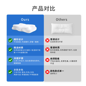 Almohada de Espuma Viscoelástica Butterfly, Firmeza Media, Soporte Cervical, Almohada de Belleza para Adultos, Uso en Viajes - Product Image 1