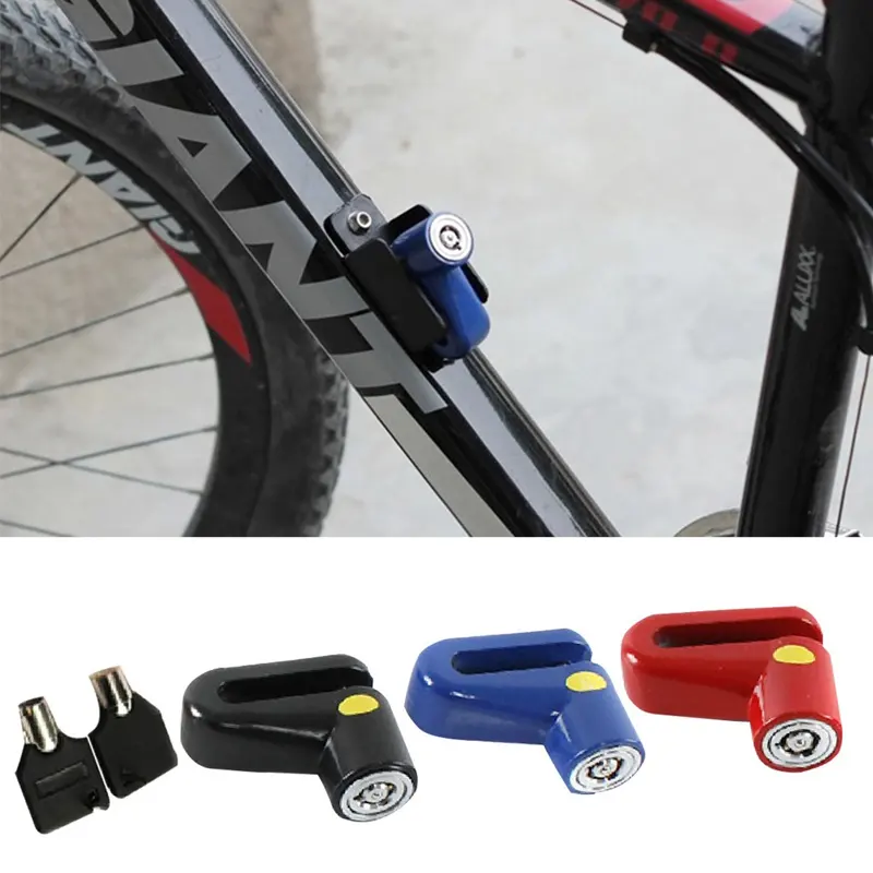 מיני נייד אופניים גלגל נעילת בלם דיסק מנעול מפתחות מנעול בטיחות אופנוע קטנוע אבטחת רכיבה על אנטי גניבה אבזרים
