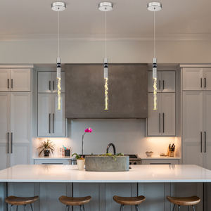 Lustre cylindrique en laiton et cristal, style nordique simple, pour décoration intérieure, idéal pour salle de conférence - Product Image 6