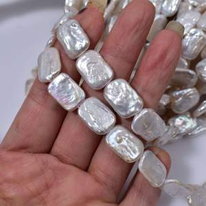 12-13mm <b>White</b> <b>Button</b> Pearl Particles Natural Freshwater Baroque Shape for DIY Necklace Jewelry Making - Product Image 4