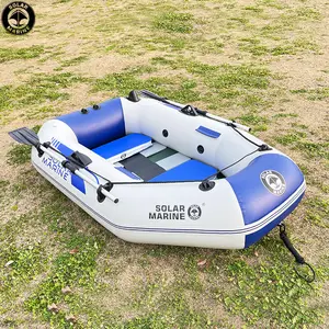 Solar Marine 2 Person PVC Inflatable Boat 2 M Portable Fishing Kayak Wooden Floor Canoe Dinghy With Accessories For Sale