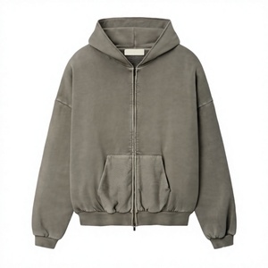 Sweat à capuche d'hiver pour homme, vente en gros OEM, avec poche, anti-boulochage, 100 % coton, respirant, coupe-vent, pour importateurs mondiaux de vêtements - Product Image 1