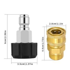 Stm High <b>Pressure</b> <b>Washer</b> <b>Hose</b> Adapter M22 14mm Quick Connect Brass Male Female Coupler For Car Cleaning - Product Image 4
