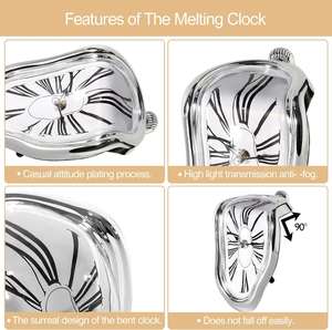 Creative Dali Watch Melting <b>Clock</b> Surrealistic Table Shelf Desk Fashion Melted <b>Clock</b> Salvador Dali Distorted <b>Clock</b> - Product Image 2