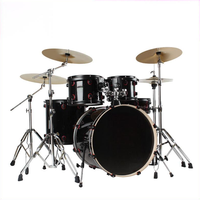 5-Piece 4-Cymbal or 3 Cymbals Professional Jazz Drum Set for Adults & Kids Complete Full Kit Ideal for Home Practice