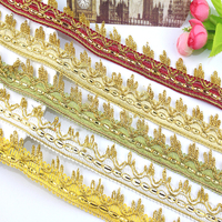 Vente Chaude Bordure en Dentelle Brodée Paillettes Or et Argent Tissu Métallique Soluble à l'Eau pour Décoration de Chapeau
