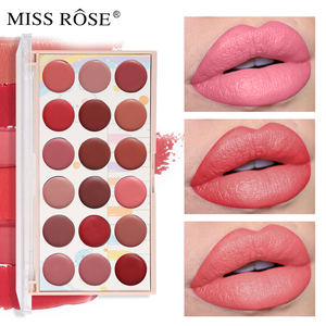 Miss Rose Palette di Rossetti Opachi in 18 Colori, Crema Idratante ad Alta Pigmentazione, Cosmetici per Trucco - Product Image 3