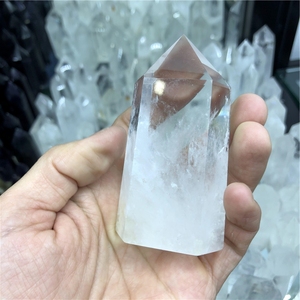 Venta al por mayor de cristal blanco natural único señaló transparente energía columna de cuarzo claro de cristal de <span class=keywords><strong>roca</strong></span> de curación puntos para Decoración - Product Image 3