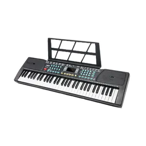 Teclado eletrônico portátil para piano de brincar, instrumento musical para iniciantes, teclado com microfone, teclado eletrônico de 61 teclas