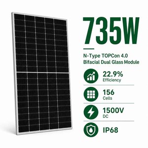 Panel Solar Bifacial ZAIYANG de 735W, 22.9% de Eficiencia, SMBB, Bajo <span class=keywords><strong>BOS</strong></span>, Carga de 5400Pa para Sistemas de Montaje en Suelo y Seguimiento - Product Image 1
