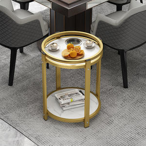 Nordic Minimalist Luxury Simple Marble <b>Side</b> <b>Table</b> Small Corner Coffee <b>Table</b> with <b>Storage</b> for Bedroom Living Room - Product Image 4