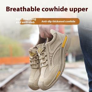 Sepatu keselamatan pria baru musim panas kulit asli anti-pecah anti-tusukan bernapas Listrik isolasi 6KV anti-selip bekerja - Product Image 3