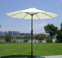 Parasols à bascule tout fer 2.7m Jardin extérieur Restaurant Plage Mid Pole Round Parasols Umbrella