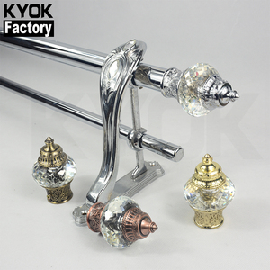Ensemble de tringles à rideaux en métal au prix d'usine, 28/19 mm, couleur plaquée, tubes à rideaux, doubles tringles à rideaux et accessoires pour la maison - Product Image 5