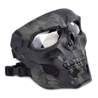 Masque facial complet coupe-vent pour motocyclette colorée Skull Skeleton Mask Paintball Game Tactical Protection Helmet Mask