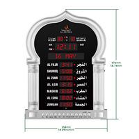 Jam Dinding Digital LED Multifungsi Penunjuk Waktu Sholat Muslim, Waktu Kota Dunia, Pengubah Waktu Otomatis, Azan Islami, Nirkabel, Al-Quran