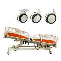 Paire de roues à double roulettes médicales pivotant, 2 pièces, 75mm 100mm 125mm tpe, à double roulettes