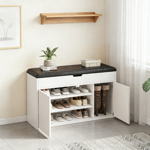 Banc à chaussures d'entrée de maison minimaliste moderne, tabouret de rangement multifonctionnel pour la maison - Product Image 4