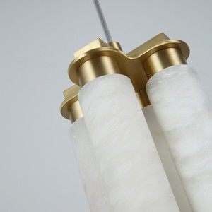 Lámpara de Araña LED de Alabastro Natural para Decoración del Hogar, Minimalista, Blanco Cálido, Moderna, Colgante de Mármol Cilíndrico para Sala de Estar o Villa - Product Image 3