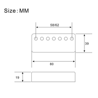 Kuningan 7 Lubang 7 Tali Pickup Penutup Humbucker 80*39Mm Jarak Tiang 58/62Mm untuk Gitar Listrik LP