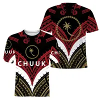 सस्ते बुनियादी Mens टीशर्ट्स कस्टम लोगो के साथ लाल आदिवासी पोलेनीशियाई पोह्न्पी Chuuk डिजाइन आरामदायक स्लिम फिट लघु बांह की शर्ट में सबसे ऊपर