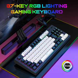 G69 87-Key Ergonomic <span class=keywords><strong>USB</strong></span> có dây Máy tính chơi Game bàn phím RGB Backlit màng <span class=keywords><strong>ABS</strong></span> chất liệu cho máy tính để bàn máy tính xách tay - Product Image 3