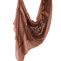 NOUVEAU Foulard Hijab Léger Imprimé Pied-de-Poule Rouge Brun 80*180cm Personnalisé par l'Usine pour Femme, Idéal pour le Bureau et les Affaires
