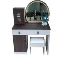Nouvelle Table de Maquillage Luxe Léger Simple et Moderne, Commode de Chambre avec Miroir Nuage, Table de Maquillage.