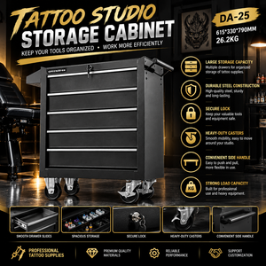 Carrito Rodante para Tatuajes, Gabinete <span class=keywords><strong>de</strong></span> Almacenamiento con Ruedas Bloqueables, Cajones para Herramientas, Salón <span class=keywords><strong>de</strong></span> Belleza, Barbería, Spa, Maquillaje Permanente - Product Image 3