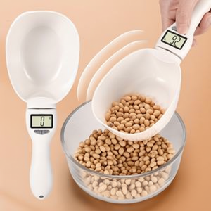 Cuillère-balance numérique intelligente pour mesurer les aliments, capacité 0,5 kg, outil de cuisine en plastique avec écran numérique et alimentation par piles - Product Image 1