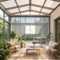 WR100-120 Stores enrouleurs électriques intégrés entièrement dissimulés, coupe-vent, montés sur boîtier, pour grandes portes de patio extérieur