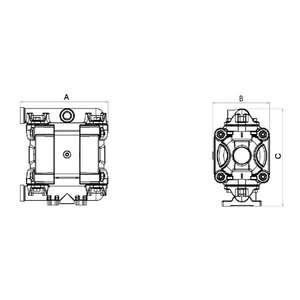 Meclube-028-F020-AB2ที่ดำเนินการทางอากาศปั๊มไดอะแฟรมคู่ mod. อาหาร SS20ในสแตนเลส SS AISI 316ลูกใน PTFE - Product Image 2